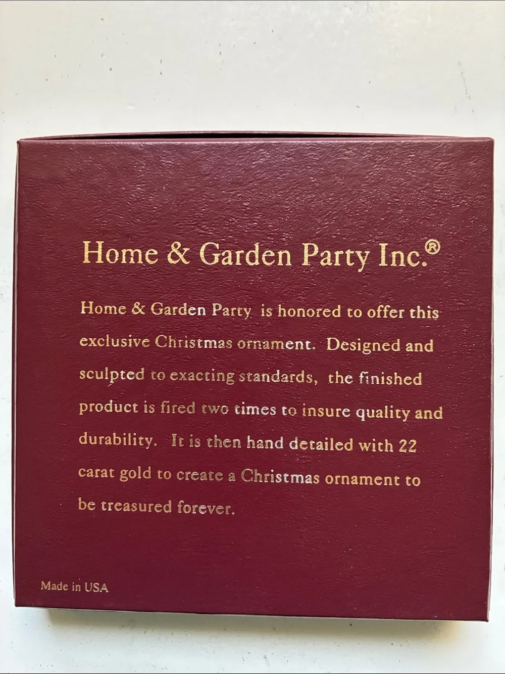 Home & Garden Party Inc. First Edition 1998 Ornament
